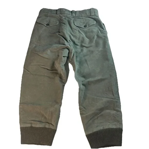 James Purdey Vtg Olive Moleskin Hunting Breeks Shooting Trousers 32x23